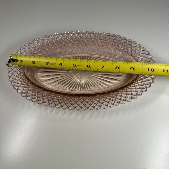 Anchor Hocking Miss America Pink Glass Oval Platter 11” Vintage 1930s - Picture 5 of 7